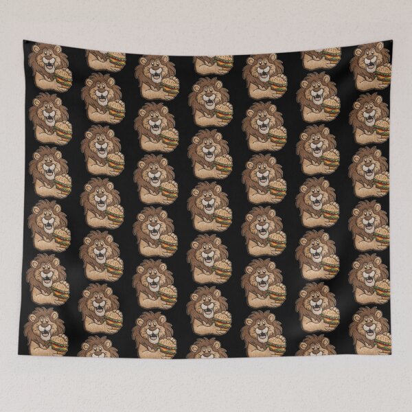 Item preview, Burger Lion Patch Embroidery Fabric Stitched Patch designed and sold by HappyPatchClub.