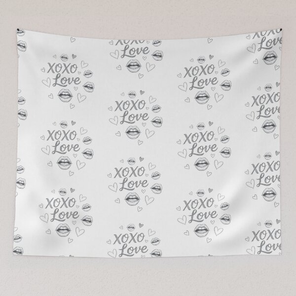 Item preview, XOXO Love Lips and Hearts Aesthetic Pencil Art designed and sold by Anna_art_space.