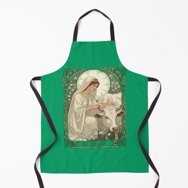 Item preview, St Brigid Patroness Saint Of Ireland With White Cow designed and sold by taiche.