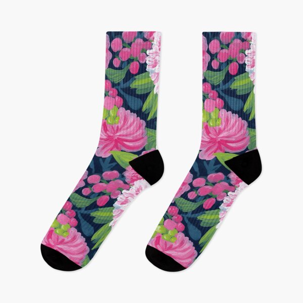 Item preview, Vintage inspired Southern preppy florals in pink green and blue  designed and sold by SophieClimaArt.