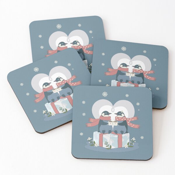 Item preview, Cute Penguins Coffee Date - Winter Love & Zen Hugs designed and sold by Exception-D.