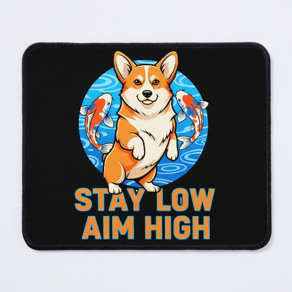 Item preview, Corgi Stay Low Aim High Koi Fish Pond Vector designed and sold by Tong4130.
