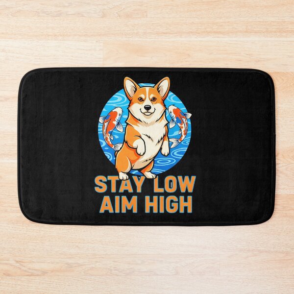 Item preview, Corgi Stay Low Aim High Koi Fish Pond Vector designed and sold by Tong4130.