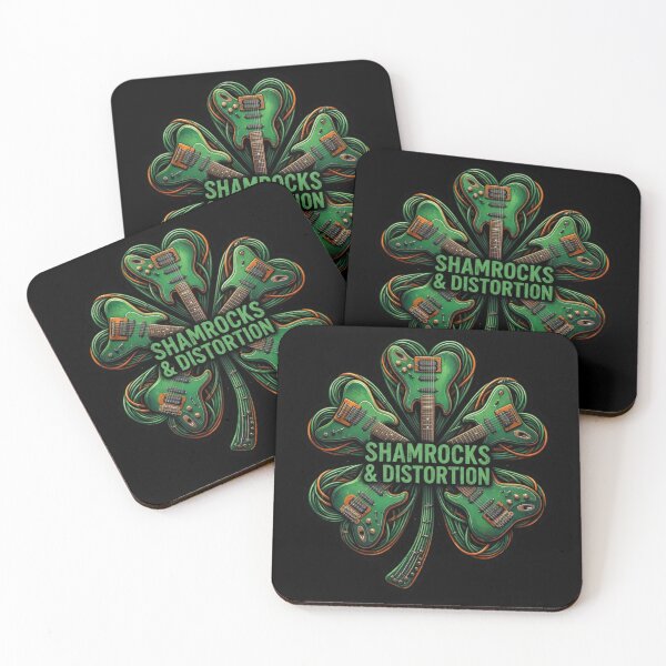 Item preview, Shamrocks & Distortion – St. Patrick's Day Guitar Pun designed and sold by PunchDrop.