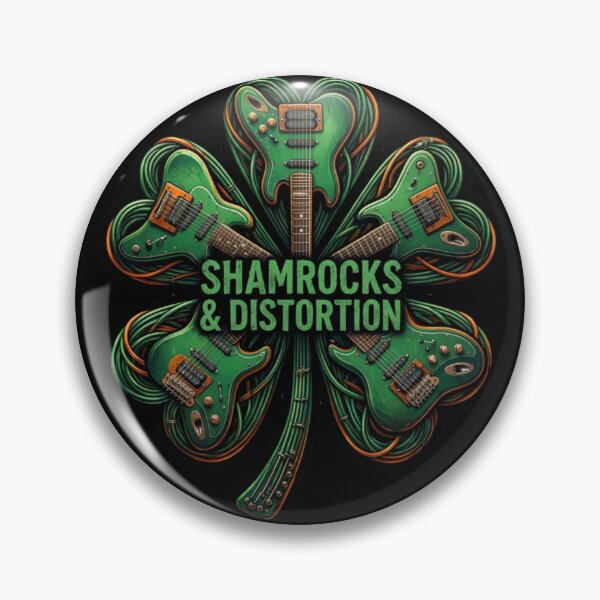 Item preview, Shamrocks & Distortion – St. Patrick's Day Guitar Pun designed and sold by PunchDrop.