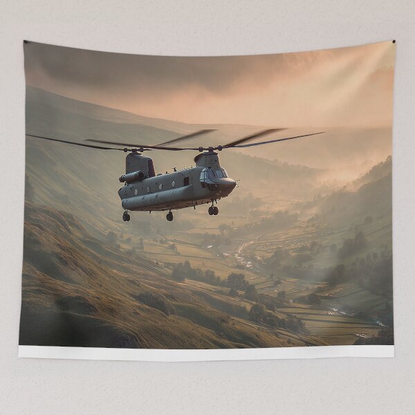 Item preview, Chinook at Dawn Over the Dales designed and sold by Skyframe Aviation.