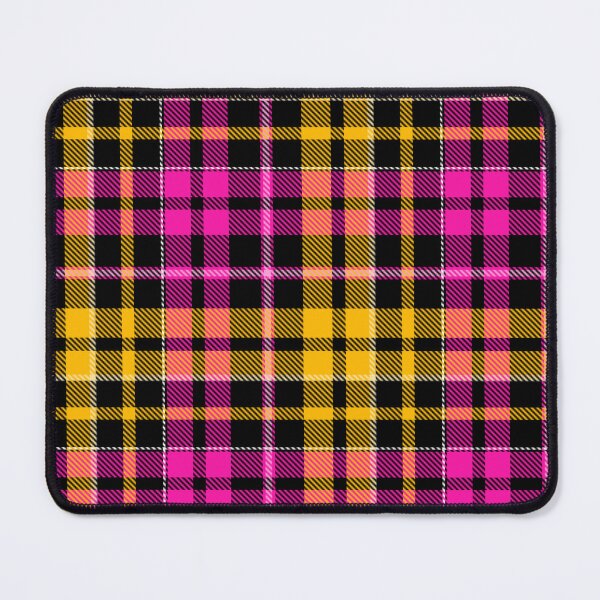 Item preview,  Yellow and Pink Tartan Plaid On Black Background  designed and sold by PatternTitan.