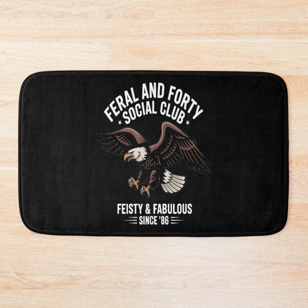 Item preview, Feral and Forty Social Club Feisty & Fabulous Since 1986 Tshirt designed and sold by Jacky-Design.