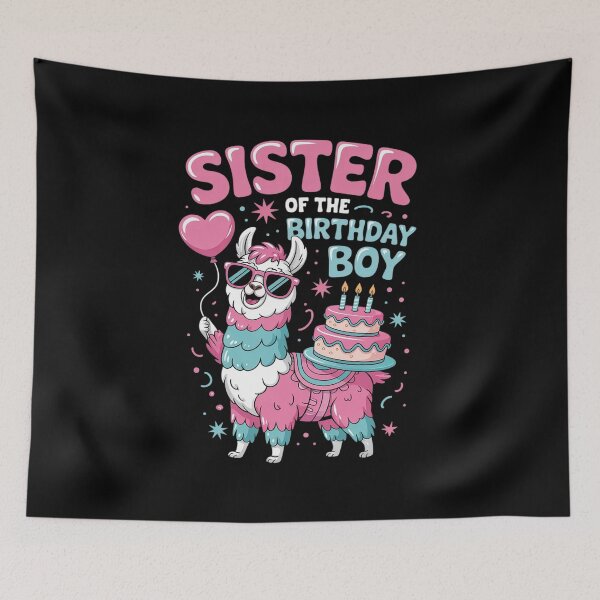 Item preview, Sister Birthday Boy Llama Pinata Party family mathing women designed and sold by angolinnArt.