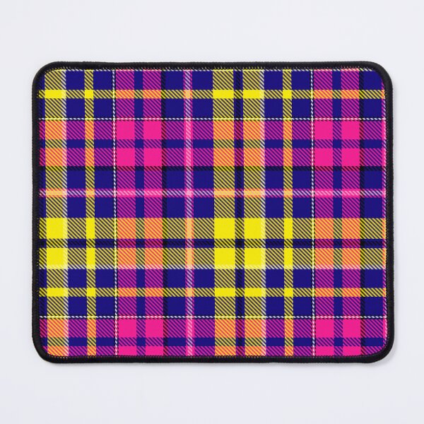 Item preview, Yellow and Pink Tartan Plaid On Blue Background designed and sold by PatternTitan.
