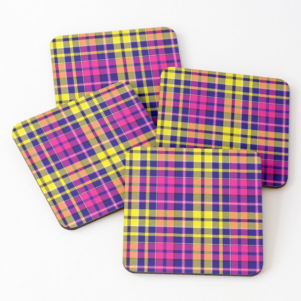 Item preview,   Yellow and Pink Tartan Plaid On Blue Background  designed and sold by PatternTitan.