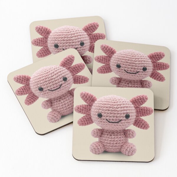 Item preview, Cute Pink Crochet Axolotl Amigurumi Stuffie designed and sold by TackyTime.
