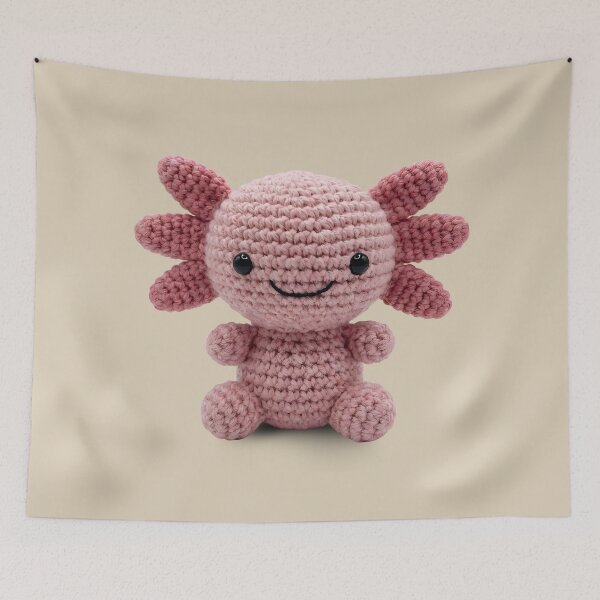 Item preview, Cute Pink Crochet Axolotl Amigurumi Stuffie designed and sold by TackyTime.