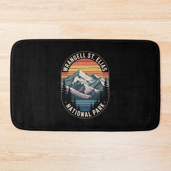 Item preview, Wrangell St. Elias National Park Illustration Retro Badge Sticker designed and sold by TulipaGraphics.