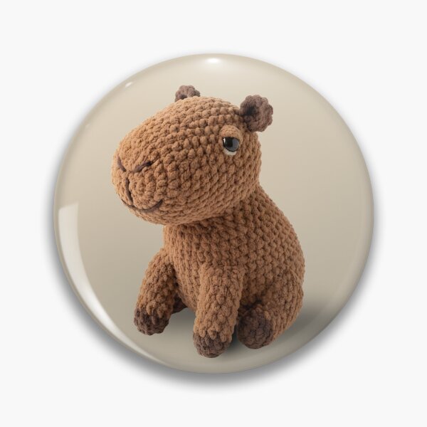 Item preview, Cute Brown Crochet Capybara Amigurumi Stuffie designed and sold by TackyTime.