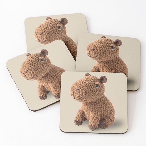 Item preview, Cute Brown Crochet Capybara Amigurumi Stuffie designed and sold by TackyTime.