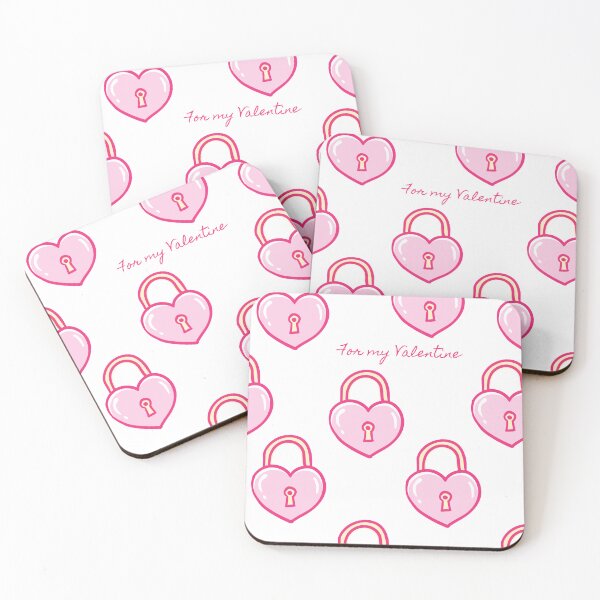 Item preview, For My Valentine Pink Heart Lock Pattern Cute Valentine Design designed and sold by Sketchbook Studio by Aqsaa.