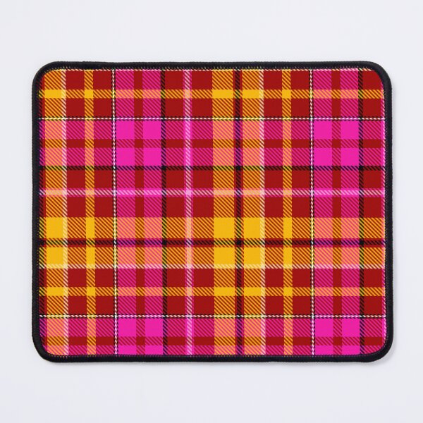 Item preview, Yellow and Pink Tartan Plaid On Red Background  designed and sold by PatternTitan.