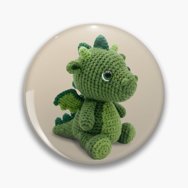 Item preview, Cute Green Crochet Dragon Amigurumi Stuffie designed and sold by TackyTime.