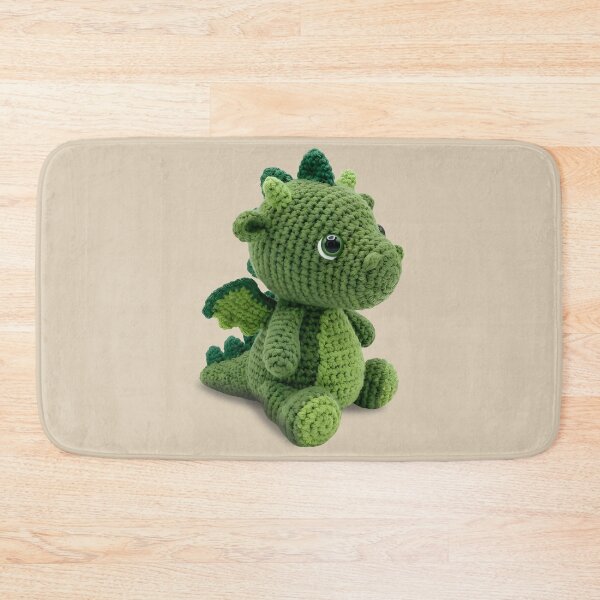 Item preview, Cute Green Crochet Dragon Amigurumi Stuffie designed and sold by TackyTime.