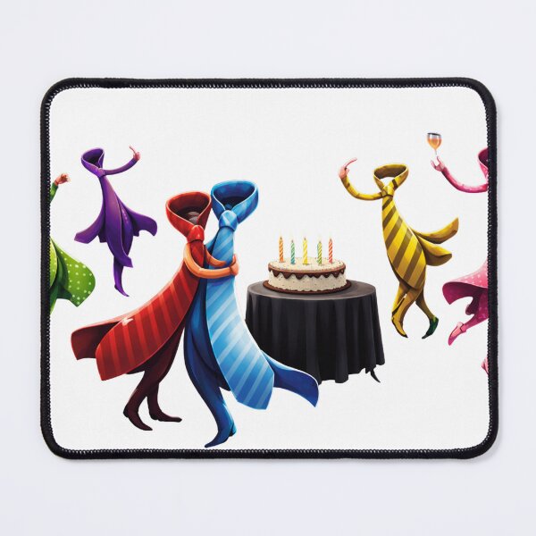 Item preview, Dancing Neckties Birthday Party – Surreal Celebration Illustration designed and sold by lbyassir.