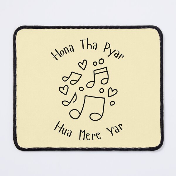 Item preview, Hona Tha Pyar Hua Mere Yar Hindi Love Quote Music Doodle designed and sold by Sketchbook Studio by Aqsaa.