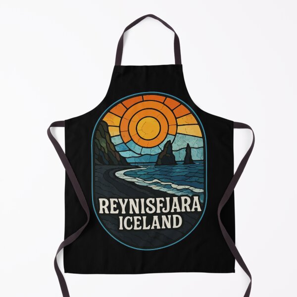 Item preview, Reynisfjara Iceland Retro Stained Glass Travel designed and sold by TomFrontierArt.