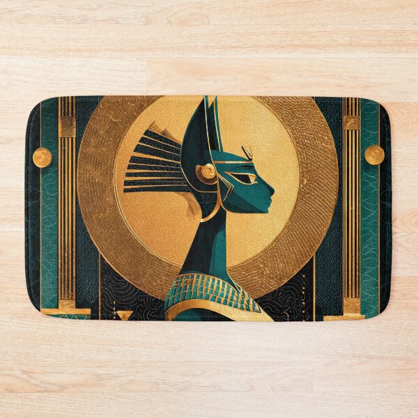 Item preview, Bastet Cat Goddess Profile Bust | Egyptian Revival Art Deco Nouveau | Luxury Gallery Art Print designed and sold by Vintage Poster Gallery.