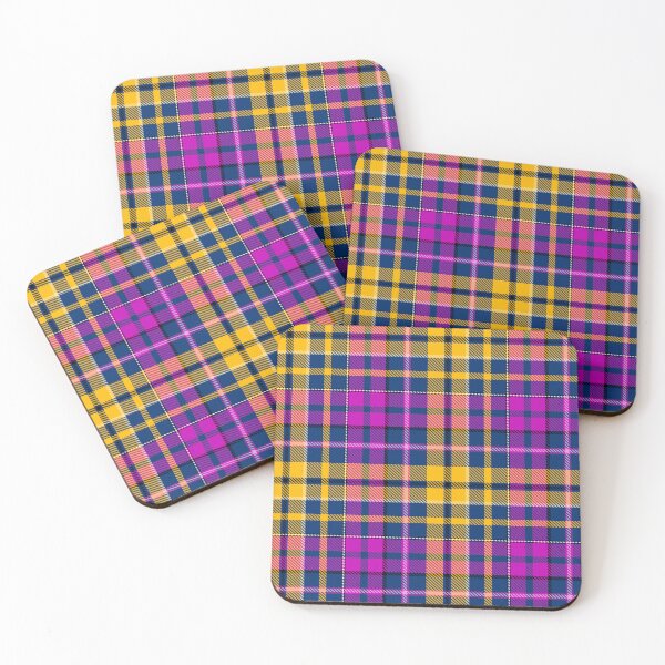 Item preview, Yellow and Purple Tartan Plaid On Blue Background  designed and sold by PatternTitan.