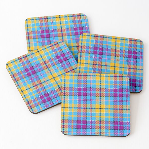 Item preview, Yellow and Purple Tartan Plaid On Blue Background  designed and sold by PatternTitan.