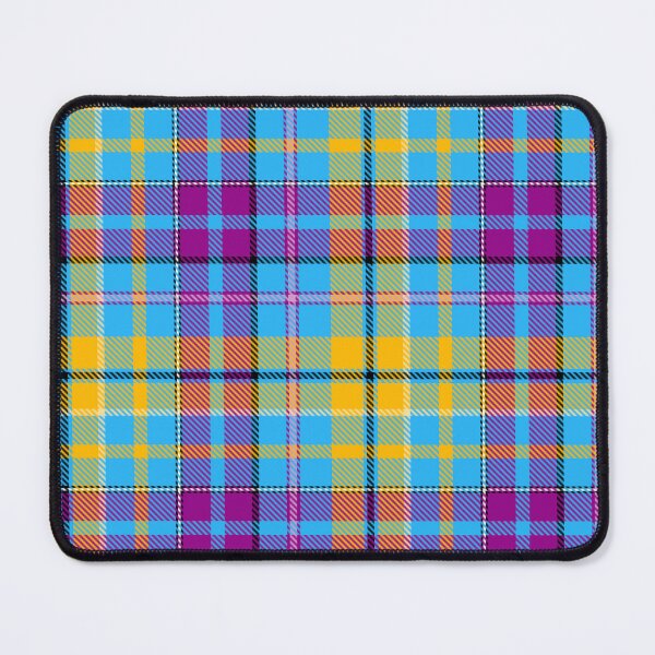 Item preview, Yellow and Purple Tartan Plaid On Blue Background  designed and sold by PatternTitan.