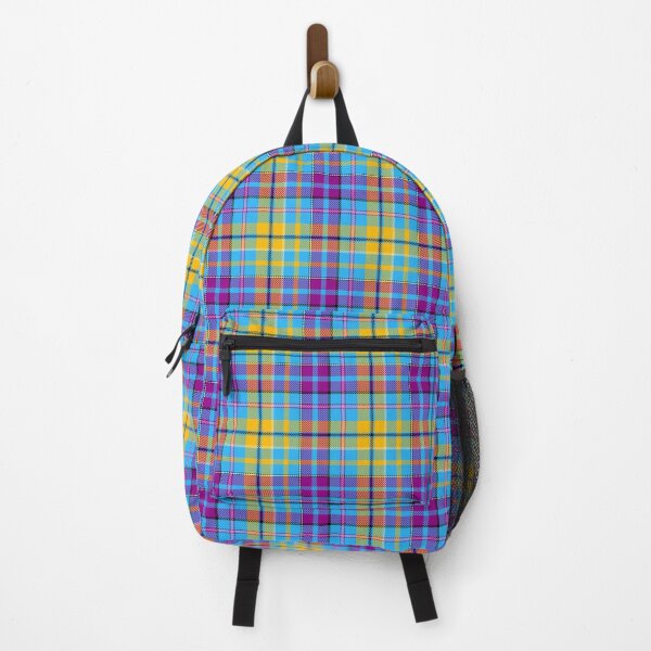 Item preview, Yellow and Purple Tartan Plaid On Blue Background designed and sold by PatternTitan.