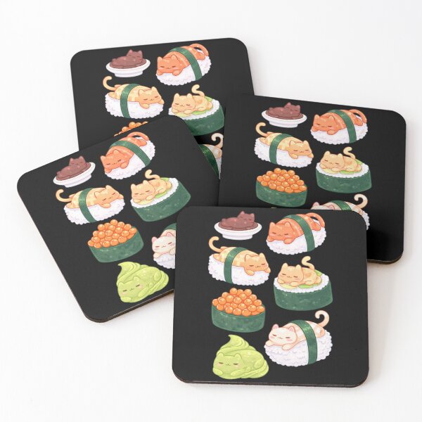 Item preview, Kawaii Sushi Cats – Cute Sleeping Cat Food Mashup designed and sold by Maryna_Reine.