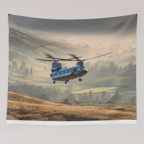 Item preview, Low-Flying Chinook in Golden Light designed and sold by Skyframe Aviation.