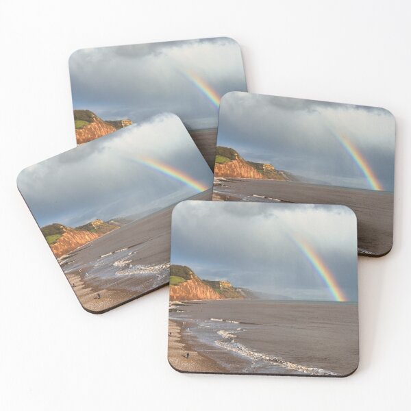 Item preview, Rainbow Over Sidmouth Beach, Devon – Colourful Coastal Landscape Photography designed and sold by leonwoods.