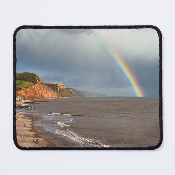 Item preview, Rainbow Over Sidmouth Beach, Devon – Colourful Coastal Landscape Photography designed and sold by leonwoods.