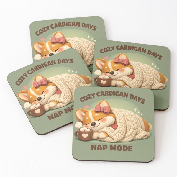 Item preview, Cozy Cardigan Days Nap Mode – Sleepy Corgi Mom Cozy Shirt designed and sold by dogmomtees.