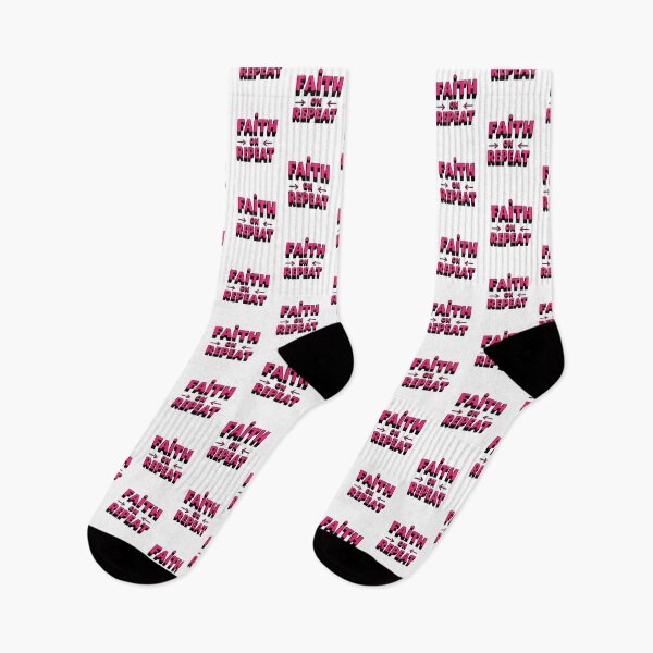 Item preview, Faith on Repeat – Pink Inspirational Typography Design designed and sold by FeelFreeStore.