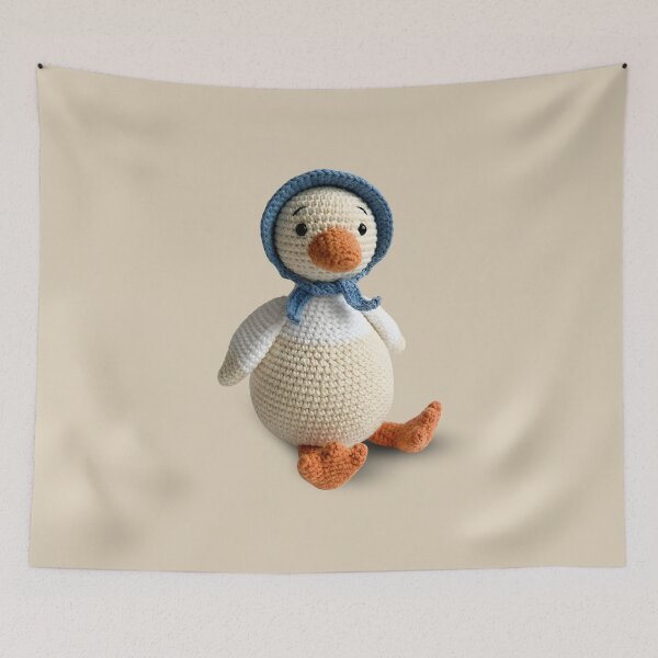 Item preview, Cute Crochet Goose Amigurumi Stuffie Girl Bonnet designed and sold by TackyTime.
