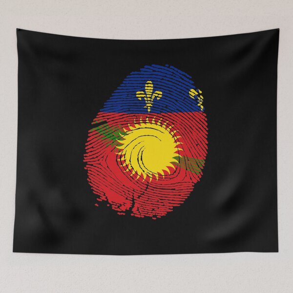 Item preview, Guadeloupe flag in fingerprint designed and sold by Azeecreate009.