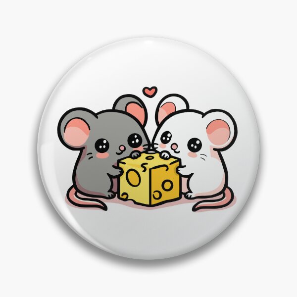 Item preview, Kawaii Mice Sharing Cheese – Cute Animal Illustration designed and sold by CozyCritterShop.