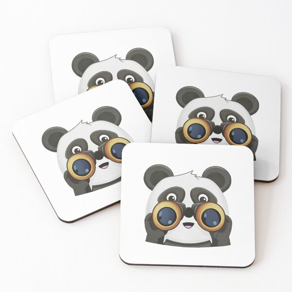 Item preview, Cute Panda with Binoculars – Curious Kawaii Panda Illustration designed and sold by A1MarketDesigne.