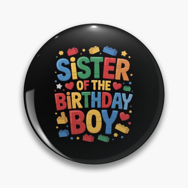 Item preview, Sister Of The Birthday Boy Building Block Birthday Party designed and sold by angolinnArt.