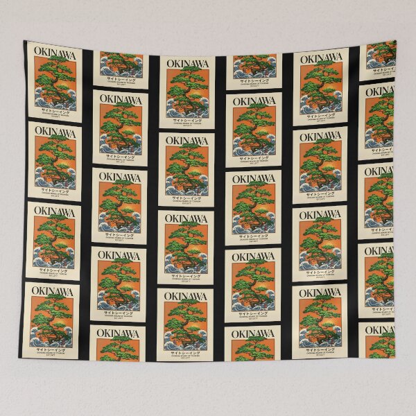 Item preview, Hokusai Big Wave Retro Japanese Okinawa Bonsai Art designed and sold by Blok45.