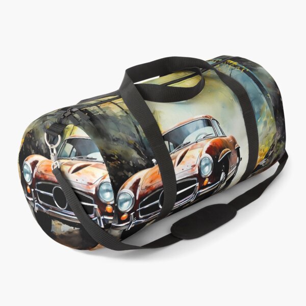 Item preview, Vintage Sports Car Gliding Through Golden Fall Woodland Canopy designed and sold by RevUpDesign.