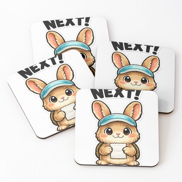 Item preview, NEXT! – Cute cashier bunny with receipt designed and sold by LongIslandDesgn.
