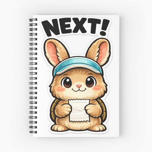 Item preview, NEXT! – Cute cashier bunny with receipt designed and sold by LongIslandDesgn.