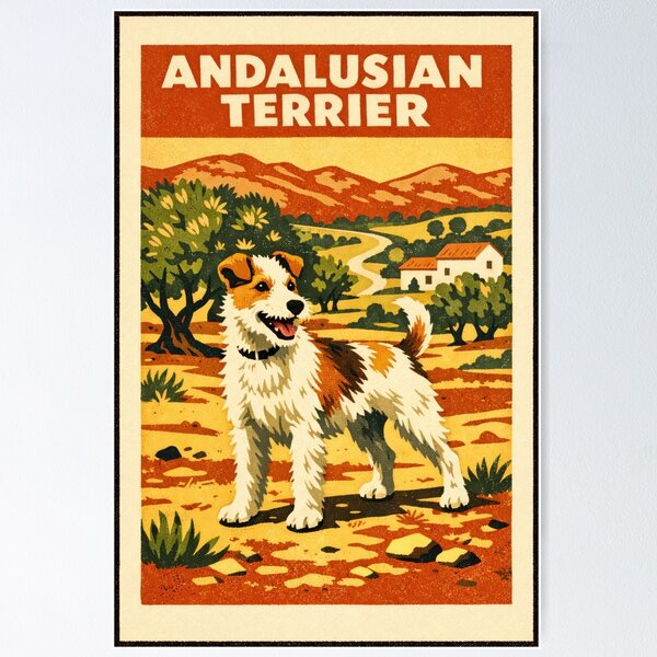 Item preview, Andalusian Terrier Sunlit Countryside designed and sold by Flying Doggo.