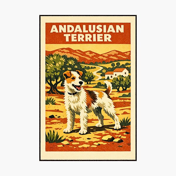 Item preview, Andalusian Terrier Sunlit Countryside designed and sold by Flying Doggo.