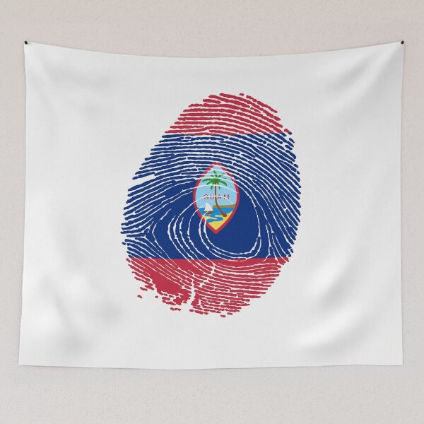 Item preview, Guam flag in fingerprint designed and sold by Azeecreate009.